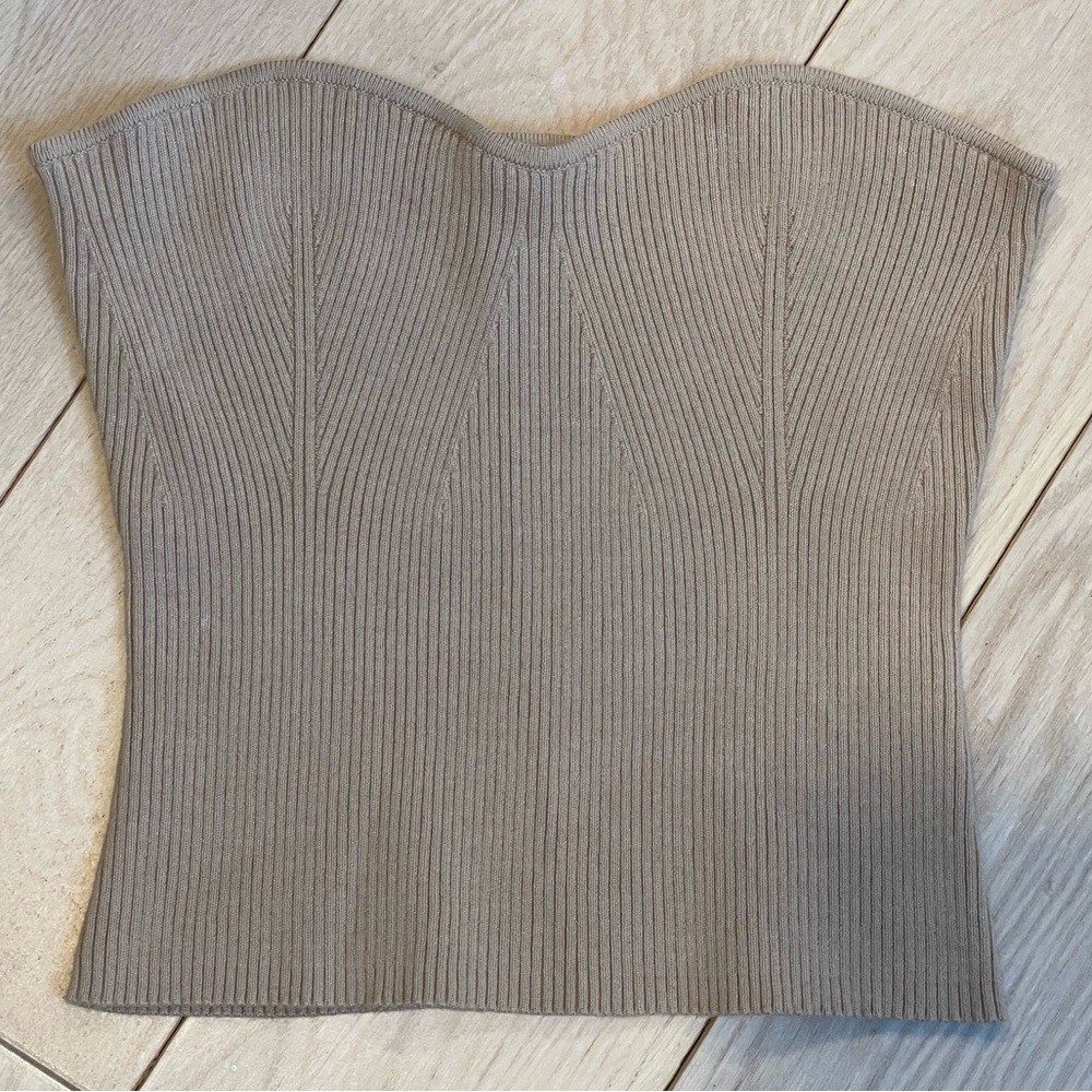 reformation jenni strapless sweater